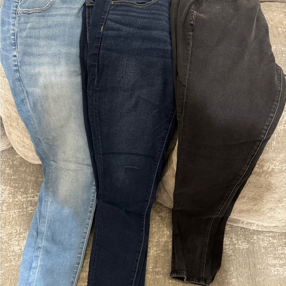 American Eagle Outfitters Women's Skinny Jeans - Light Blue, Dark Blue, Black